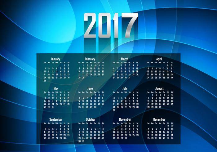 发光的蓝色年2017年日历
