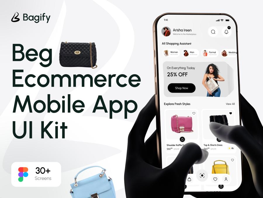 Bagify - Ecommerce Bag Shop App Design UI Kit