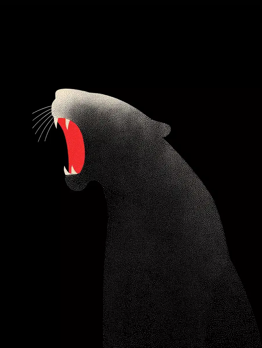 Minimalist Typography Panther Midjourney提示词