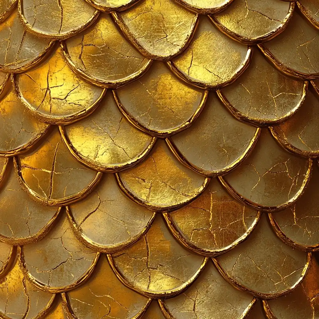 Golden Dragon Scale Pattern Midjourney提示词
