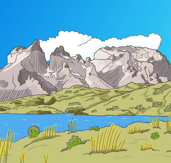 山与河流风景