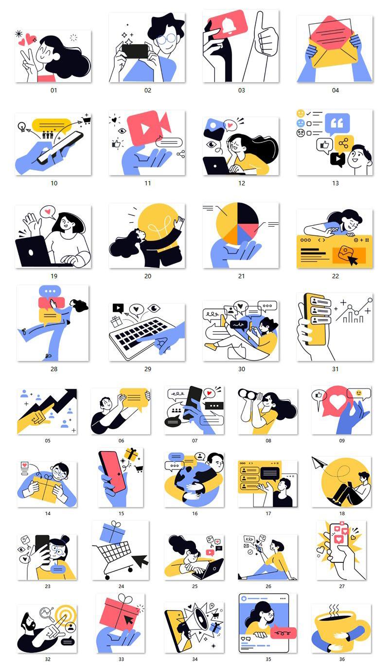 一套商务人物插画AI格式