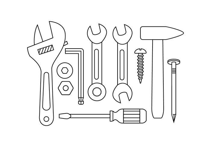 免费工具硬件线图标矢量