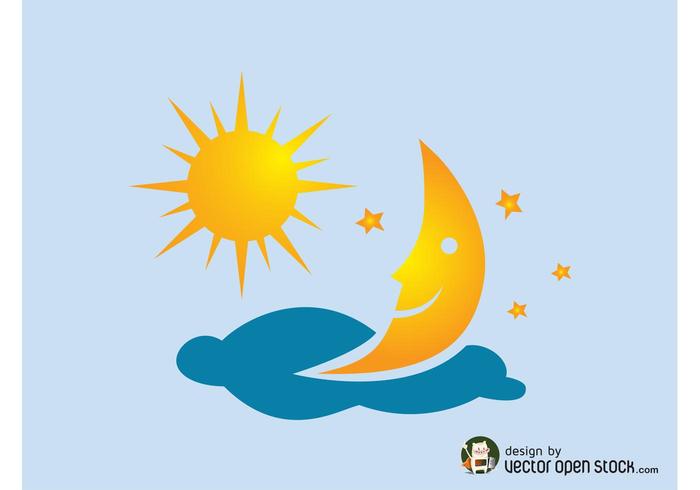太阳和月亮矢量