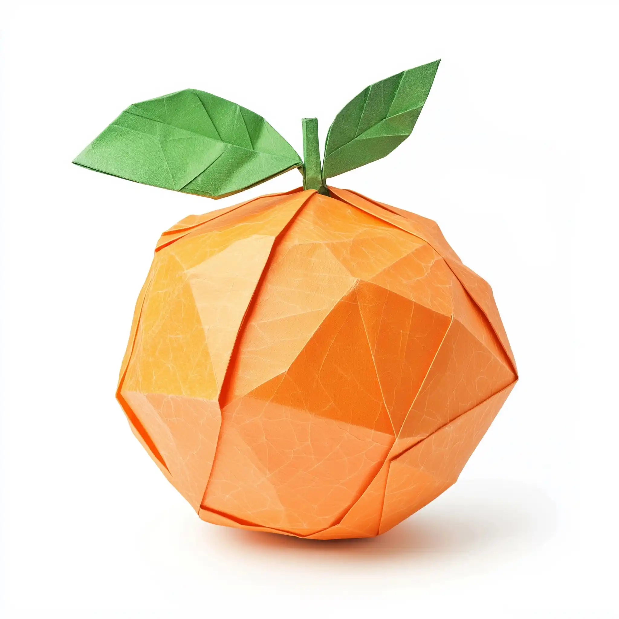 Origami Orange on White Midjourney提示词