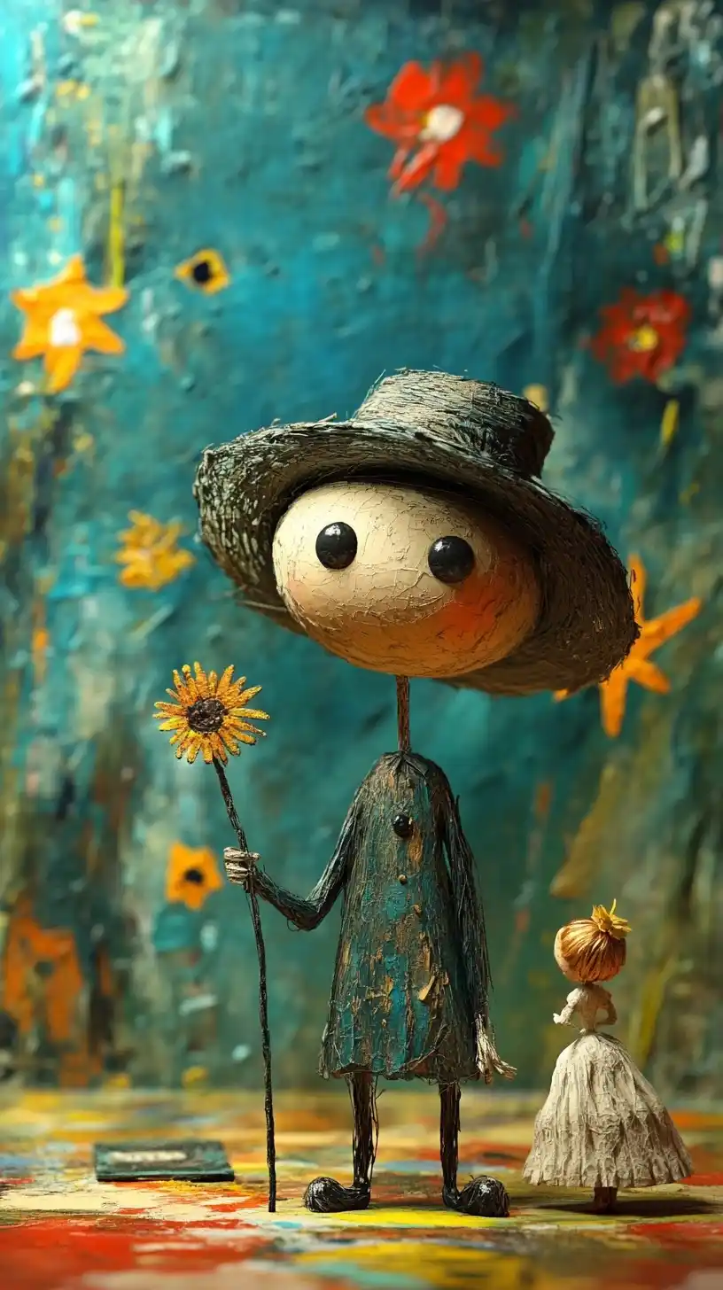 3D Van Gogh Cinderella Animation Midjourney提示词