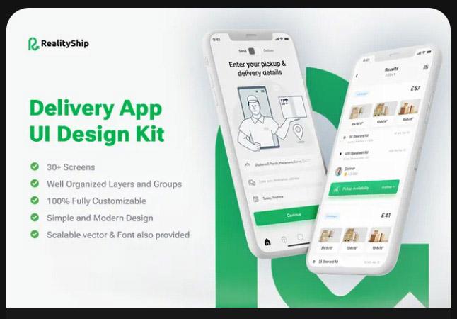 RealityShip - delivery and shipping app UI kit Design