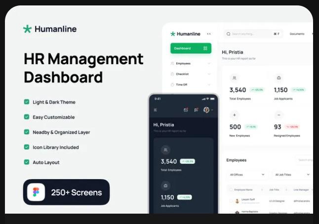 Humanline - HR Management Dashboard UI Kit