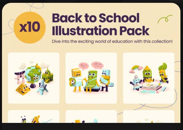 Back to School Illustration Pack