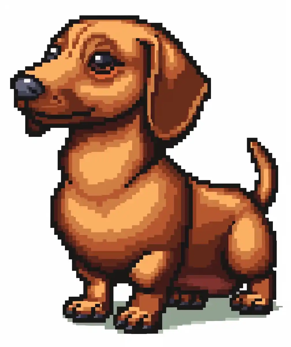 8-Bit Chubby Dachshund Midjourney提示词