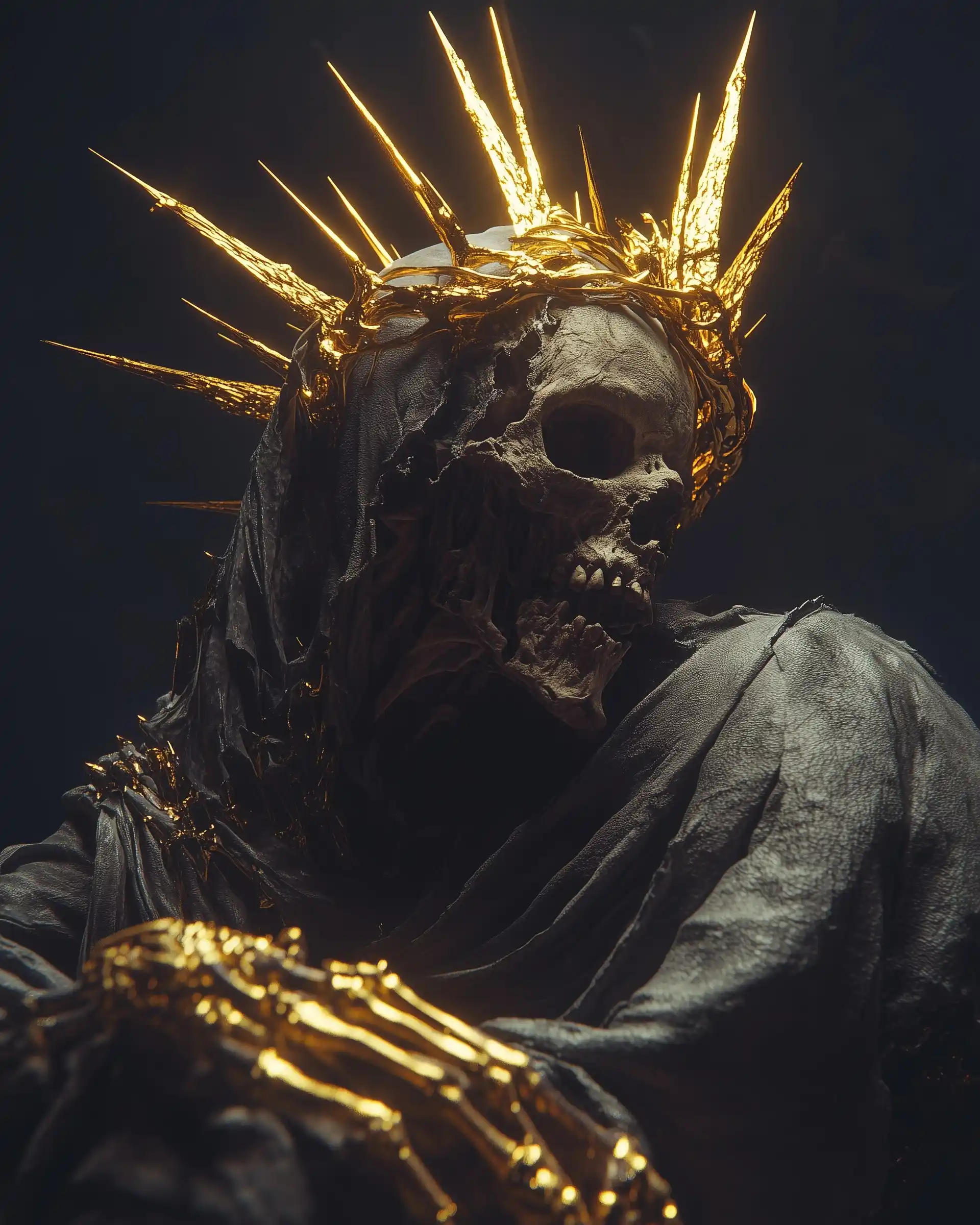 Cloaked Undead Warrior Portrait Midjourney 提示词生成效果