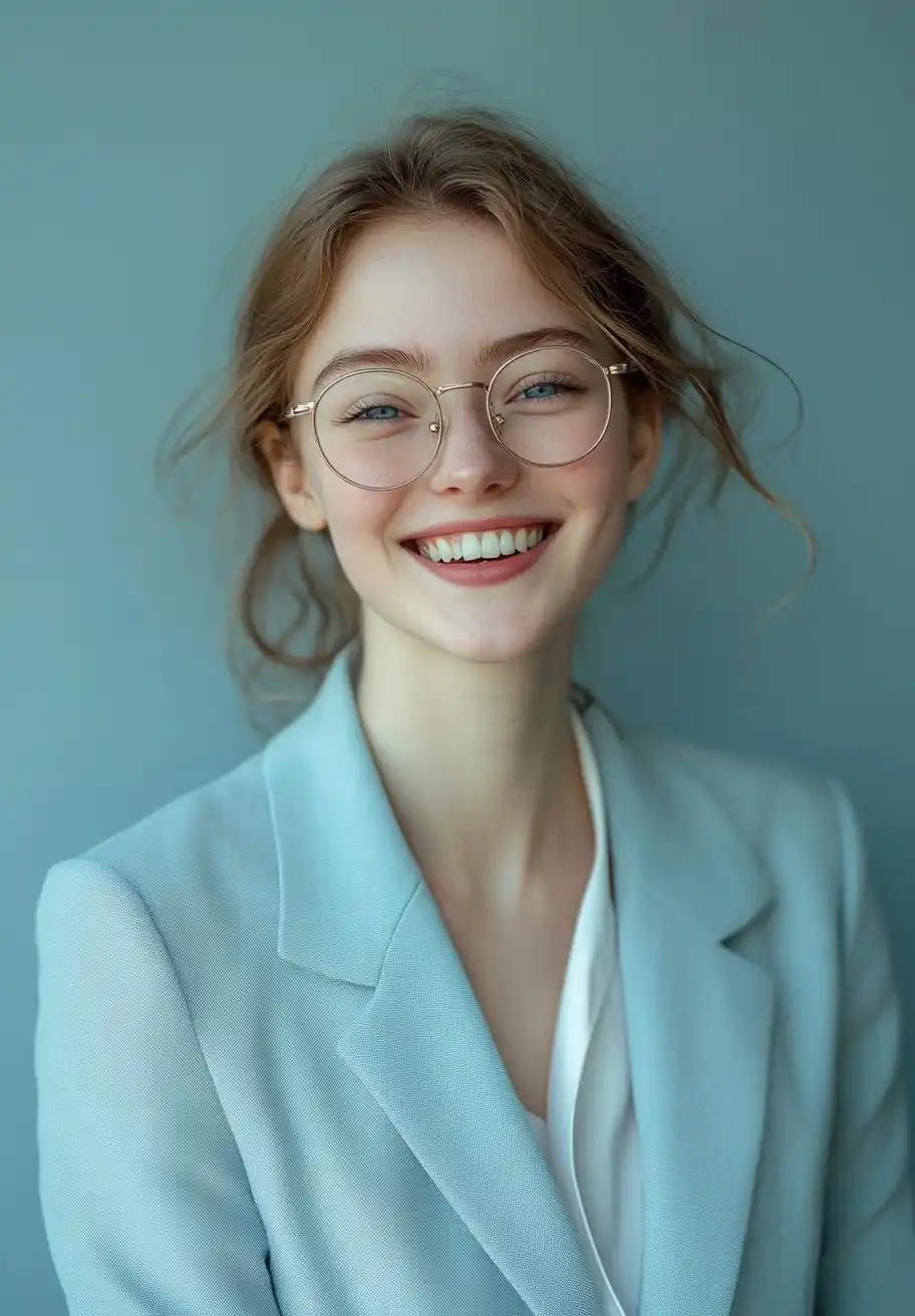 Fashionable Woman in Suit Midjourney提示词