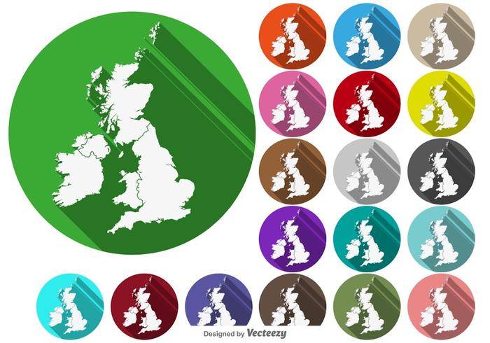 矢量不列颠群岛/英国地图按钮