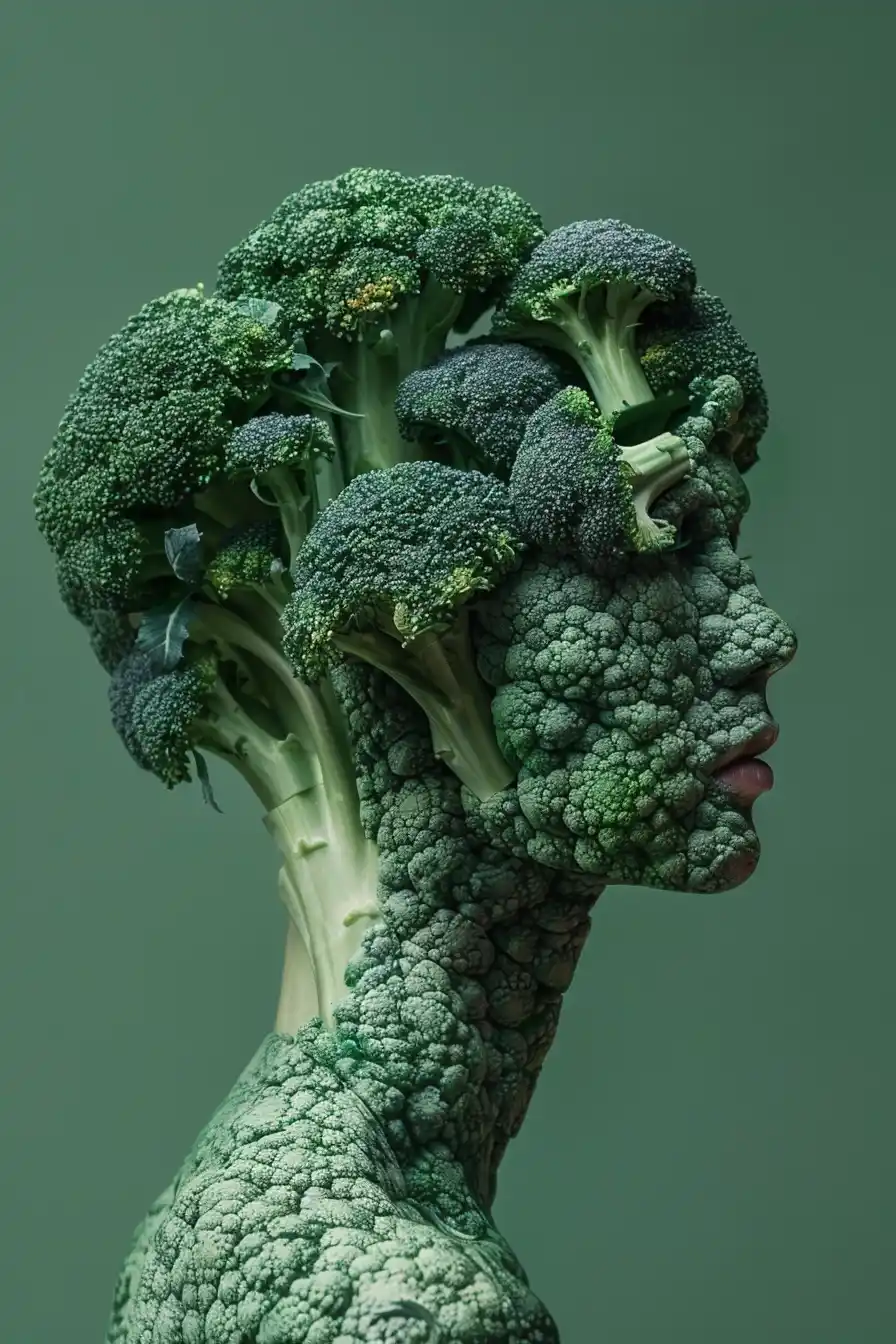 Broccoli Woman Surrealism Midjourney提示词