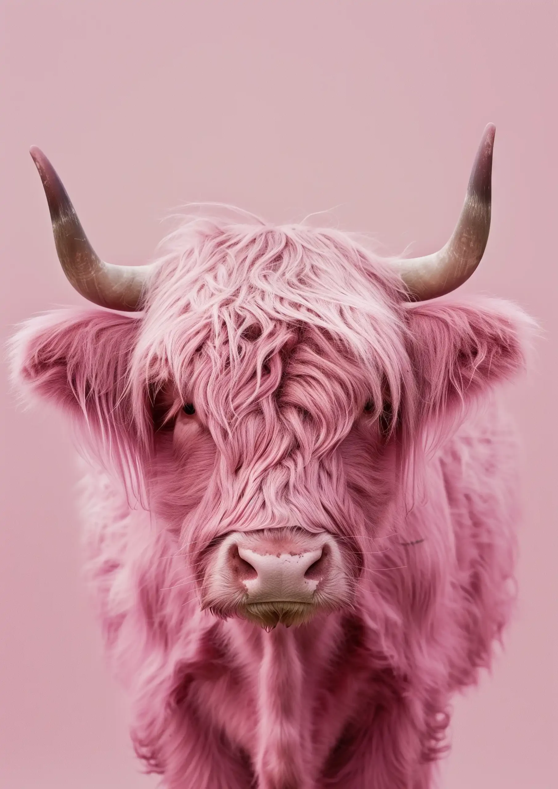 Kitschy Highland Cow Portrait Midjourney提示词