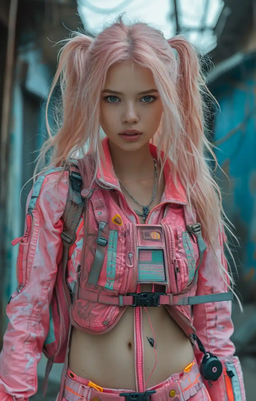 Cyberpunk Princess Peach Midjourney提示词