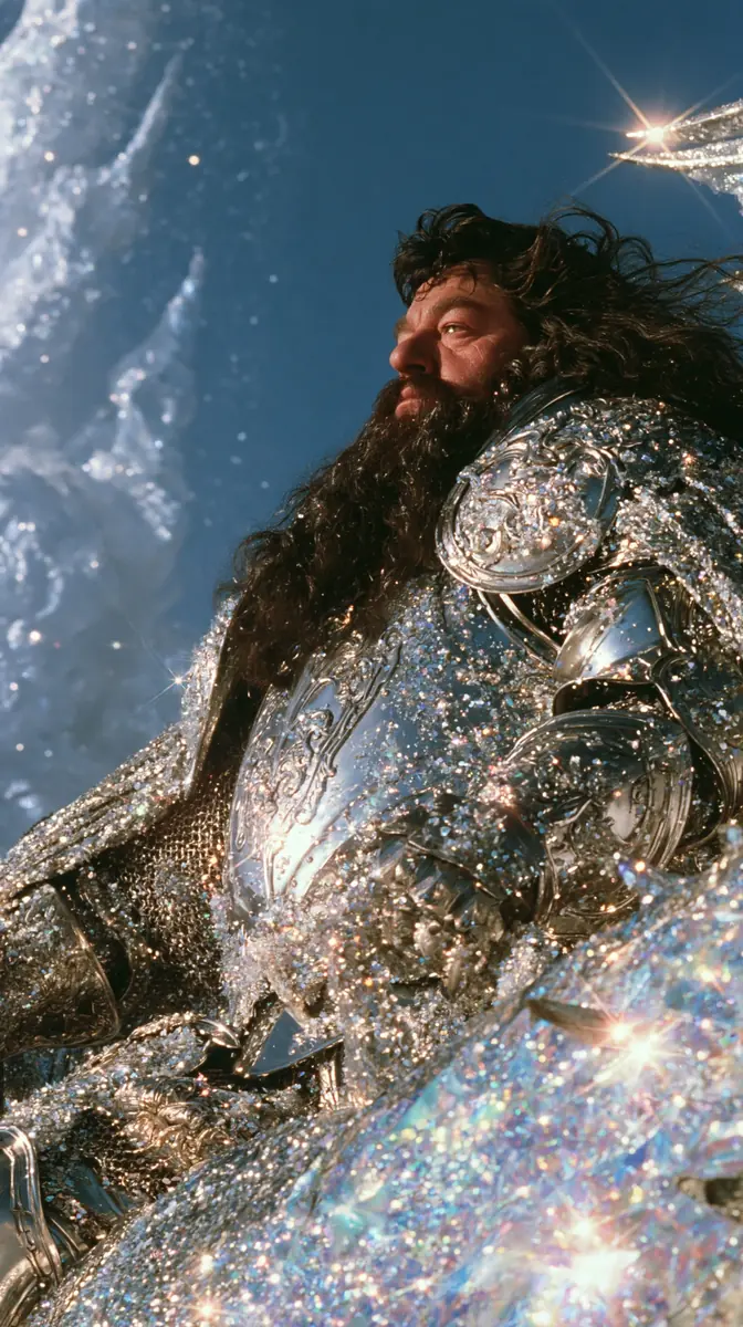 Glittering Celestial Hagrid Knight Midjourney提示词