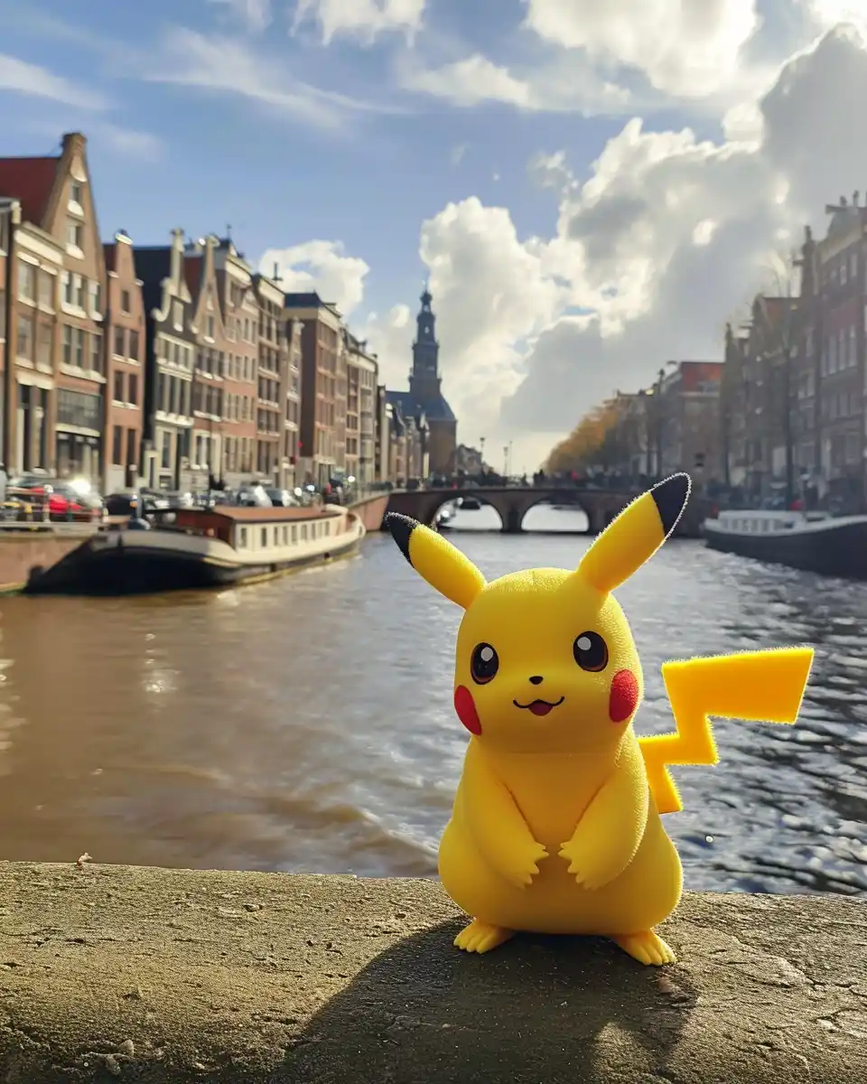 Dutch Pikachu in Photo Midjourney提示词