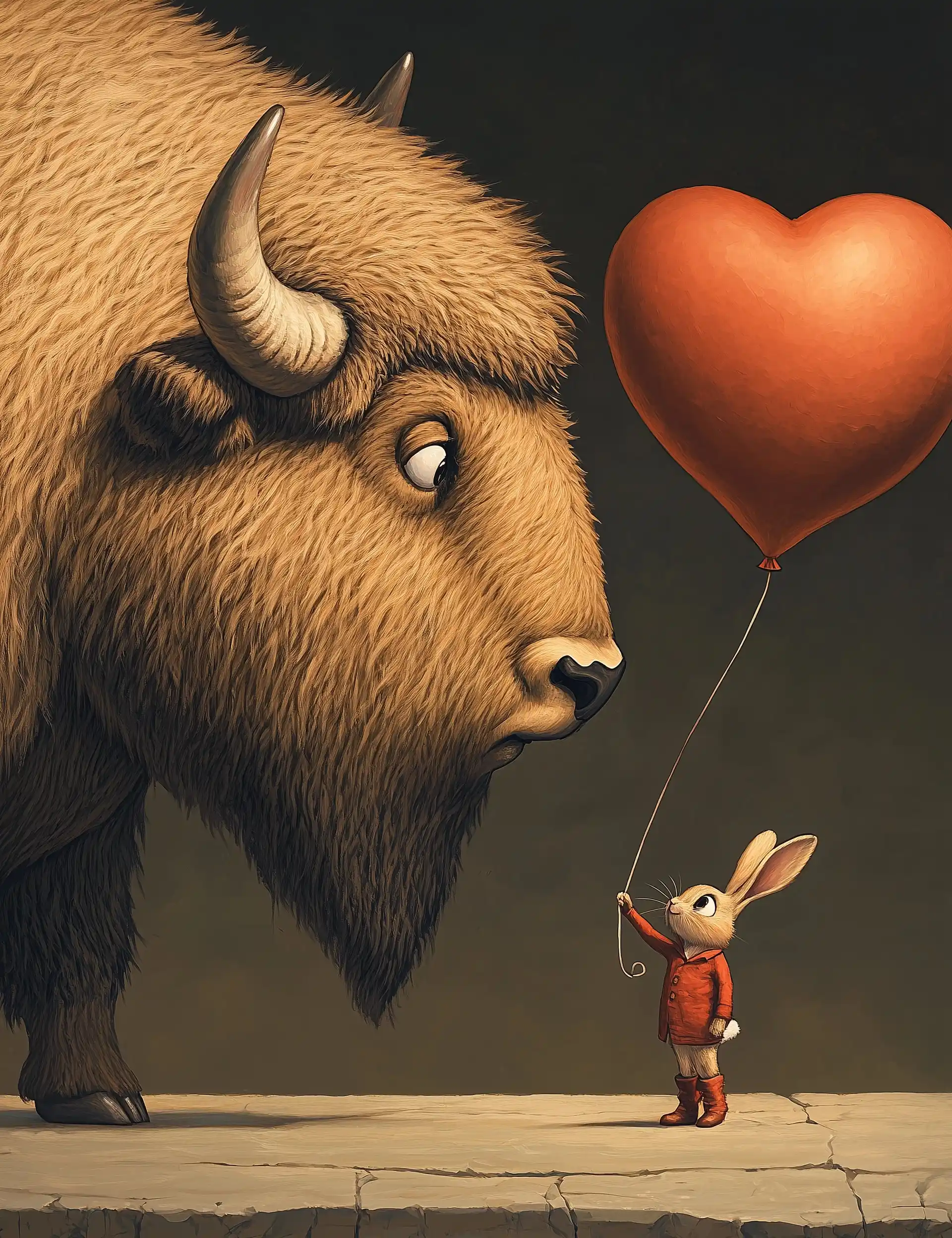Folk Bison and Hare Midjourney提示词