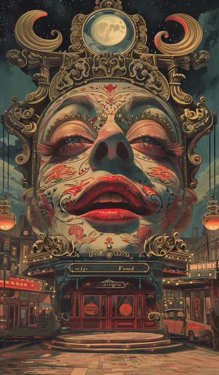 Art Nouveau Fairground Midjourney提示词