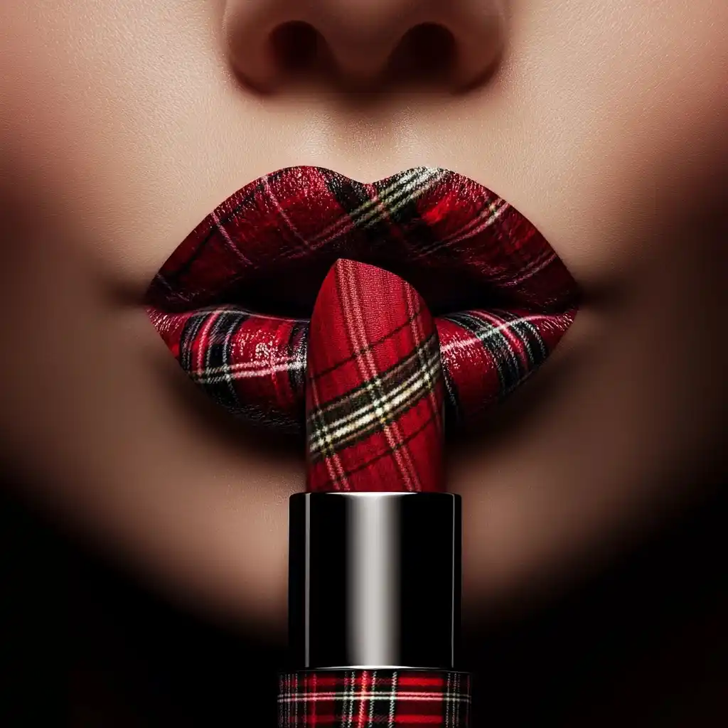 Tartan Lips Illustration Midjourney提示词