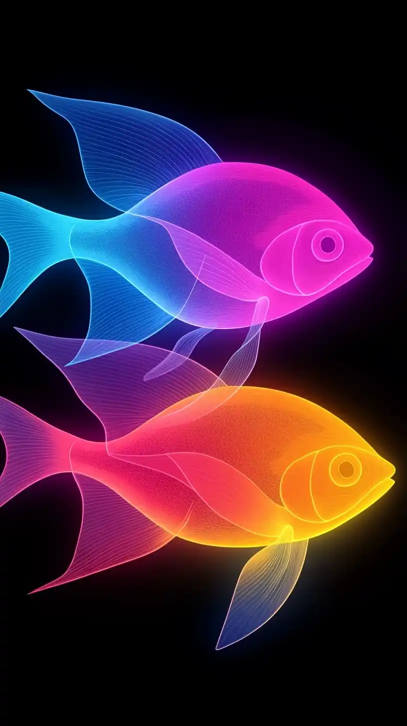 Neon Tetra Glow Design Midjourney提示词
