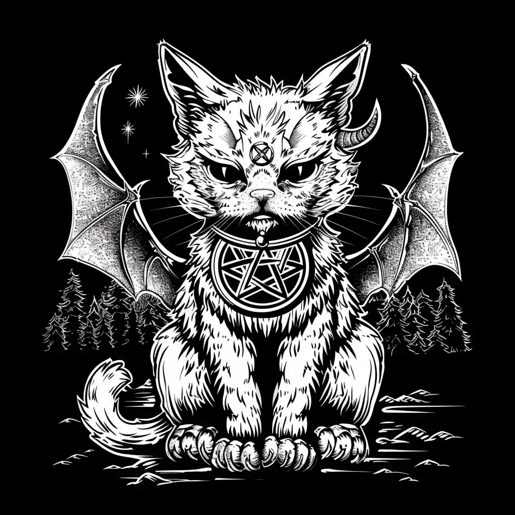 Gothic Cat in Metal Midjourney提示词