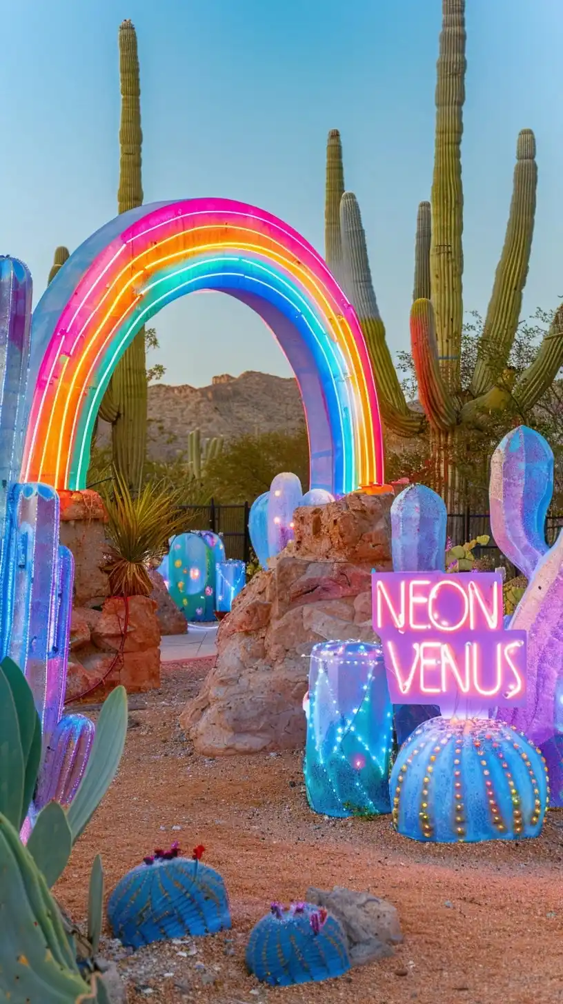 Psychedelic Neon Archway Midjourney提示词