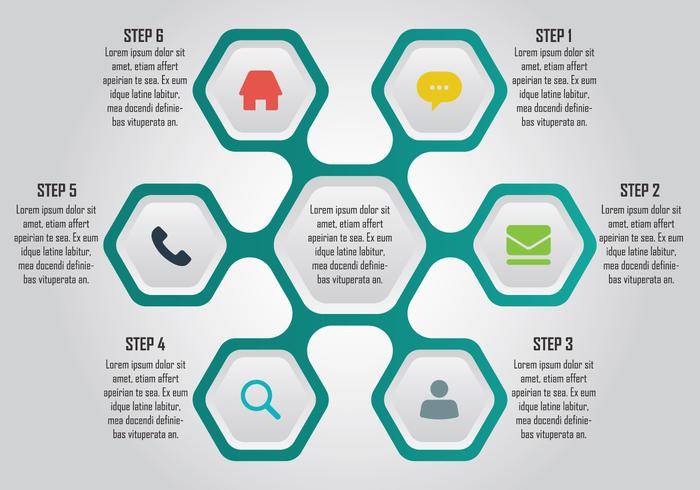 六角形的Infographic元素