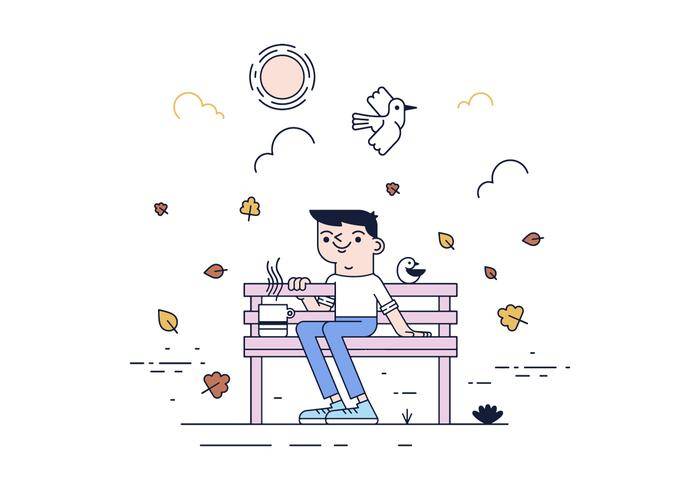 自由公园长椅矢量