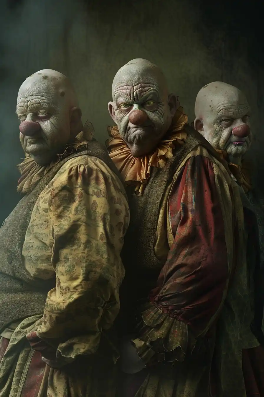 Circus Triplets in Fog Midjourney提示词