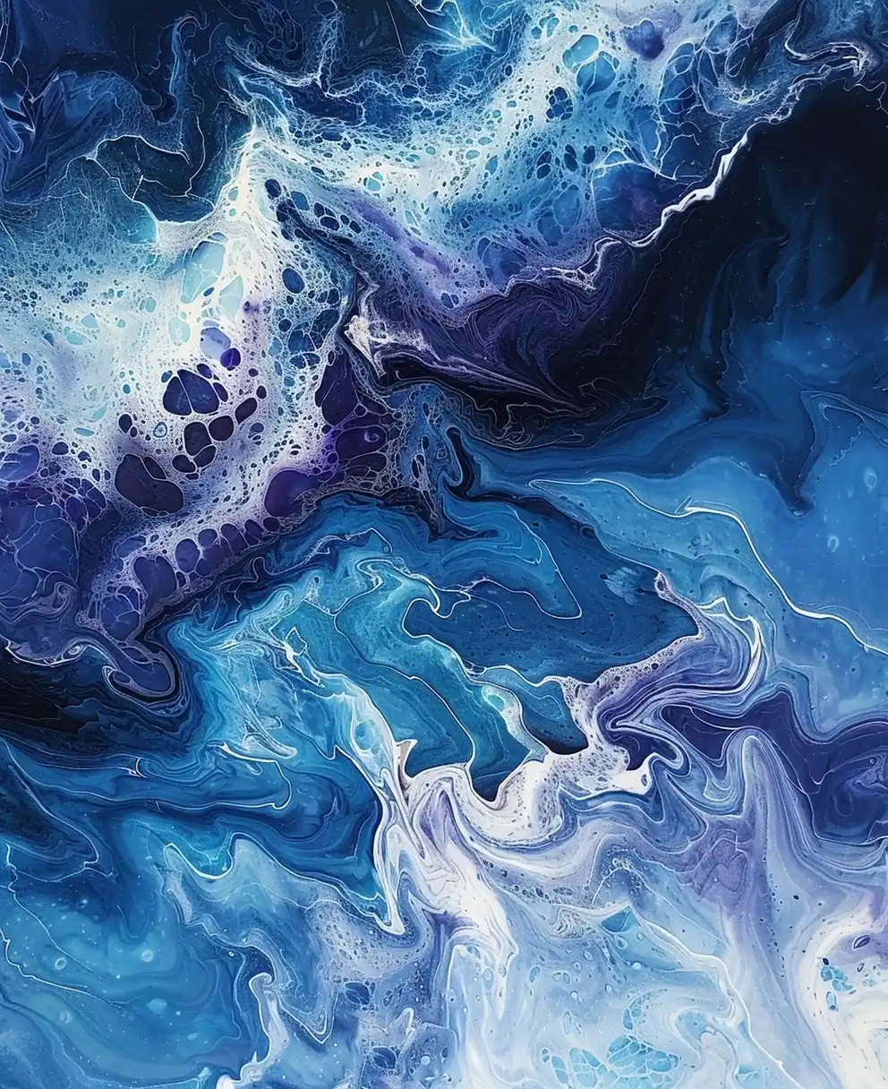 Sapphire Marble Abstraction Midjourney提示词