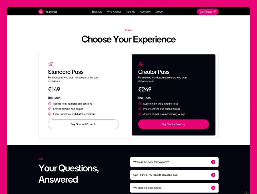 Reunion Free Event & Conference Template