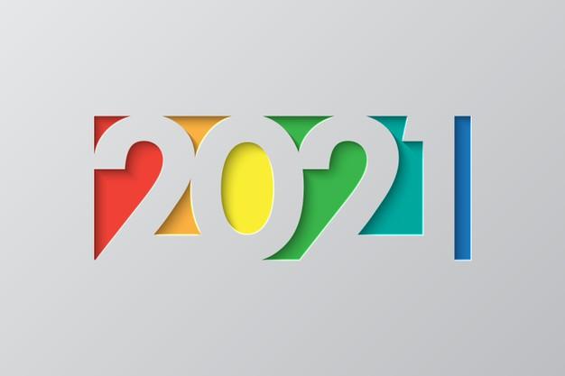  2021年新年快乐数字红丝带艺术字体矢量素材打包下载