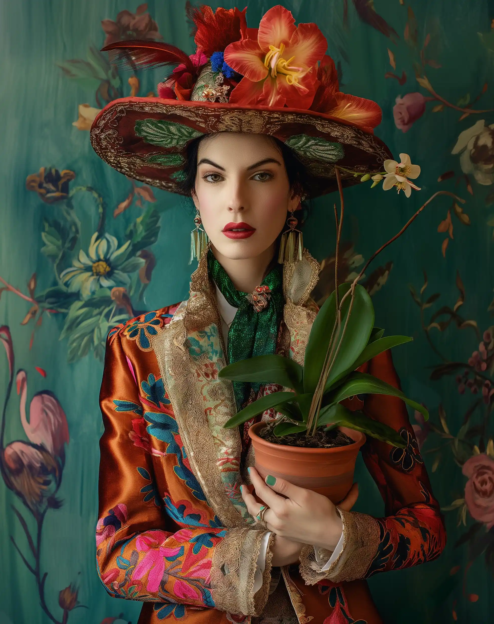 Colorful 1930s Gender-Neutral Portrait Midjourney提示词