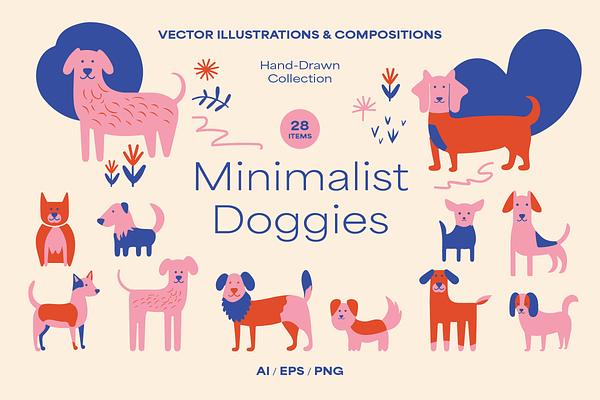 Modern Dog Illustration Set