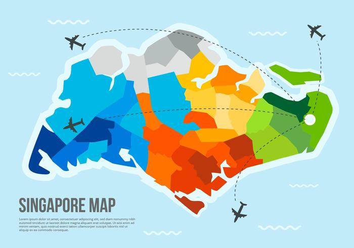 免费新加坡地图矢量