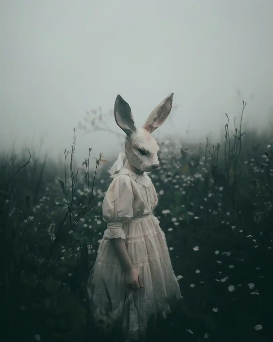 Eccentric Rabbit Mask Portrait Midjourney 提示词生成效果