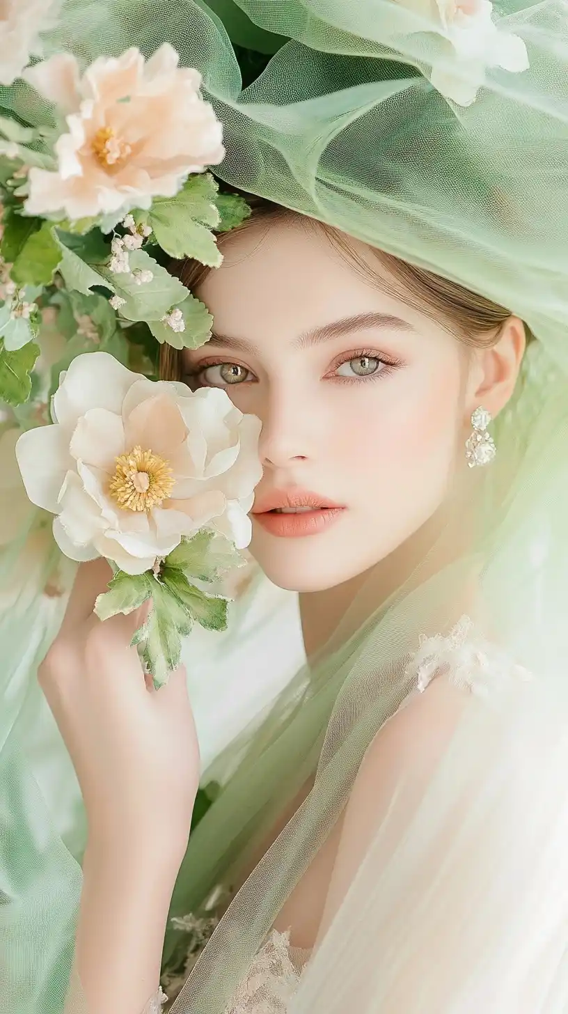 Elegant Hands with Flowers Midjourney 提示词生成效果