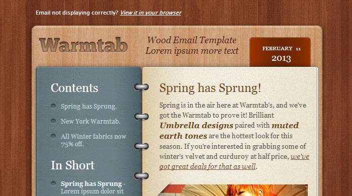 Warmtab HTML通讯模板