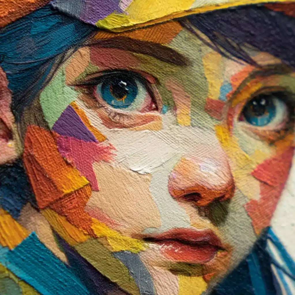 Geometric Collage on Chibi Face Midjourney提示词