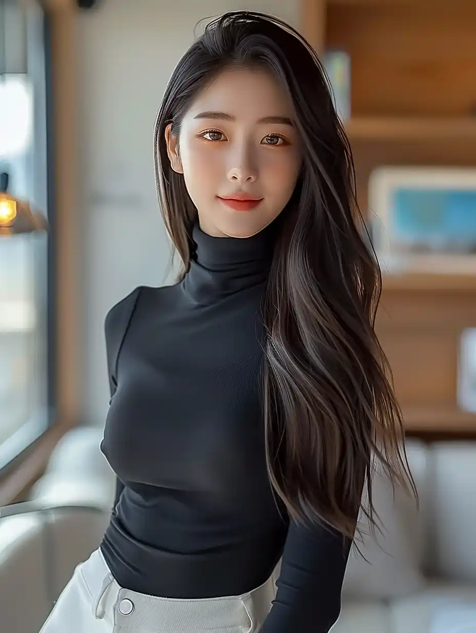 Snapshot Asian Girl in Black Midjourney提示词