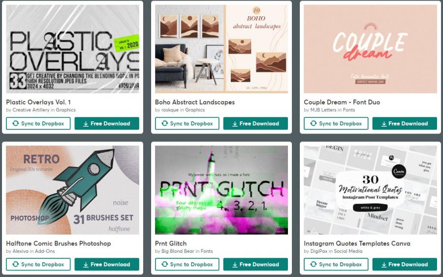 （2022年3月15日）CreativeMarket网站本周免费资源打包