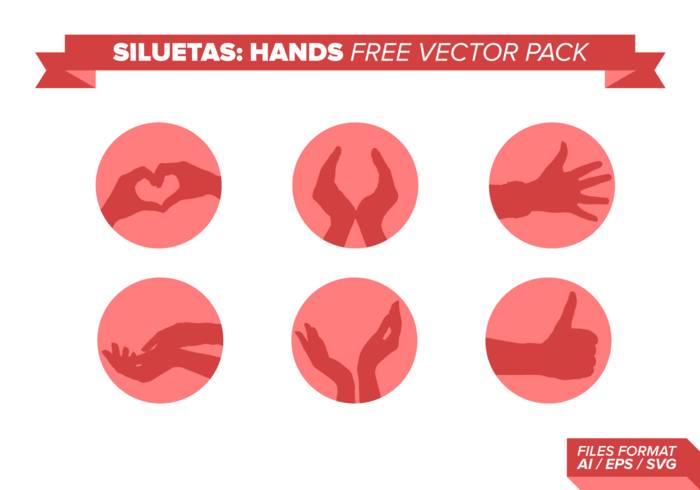 Siluetas手免费矢量包