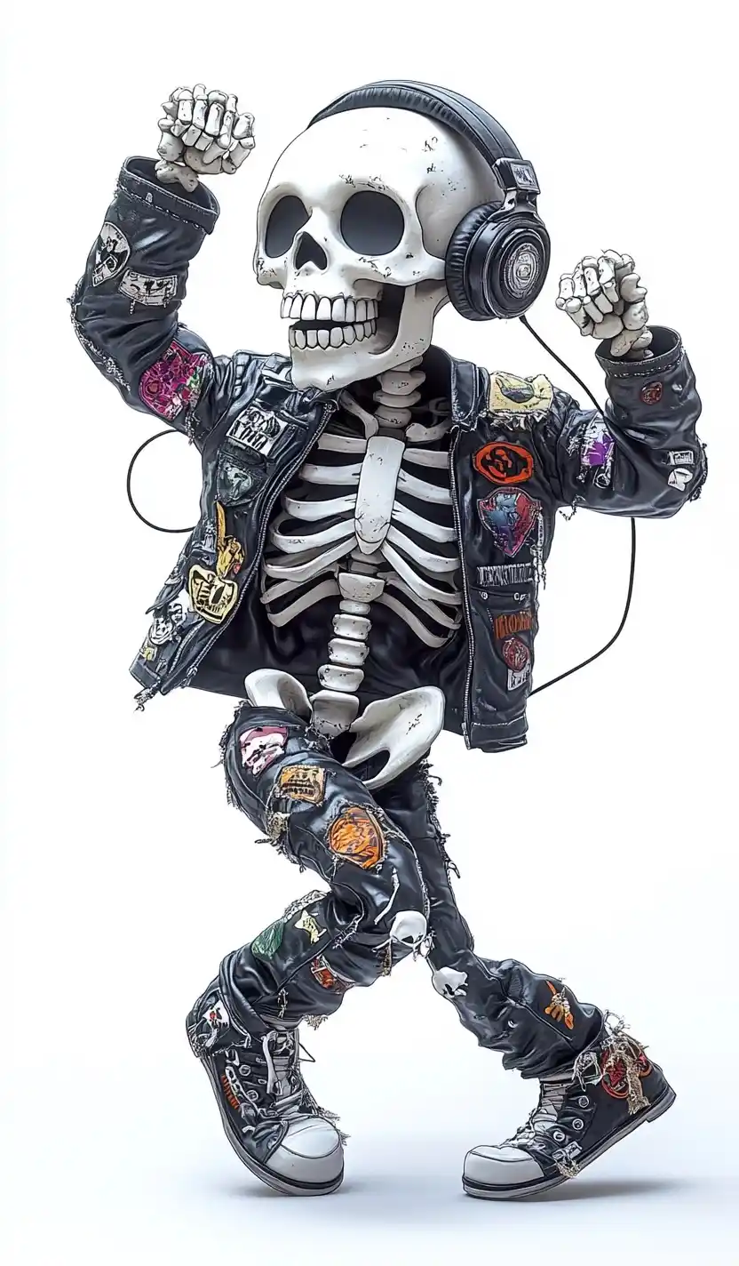 Hyper-Realistic Dancing Skeleton Midjourney提示词