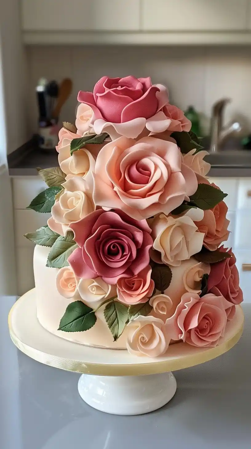 Rose Cake Photo AR Midjourney提示词