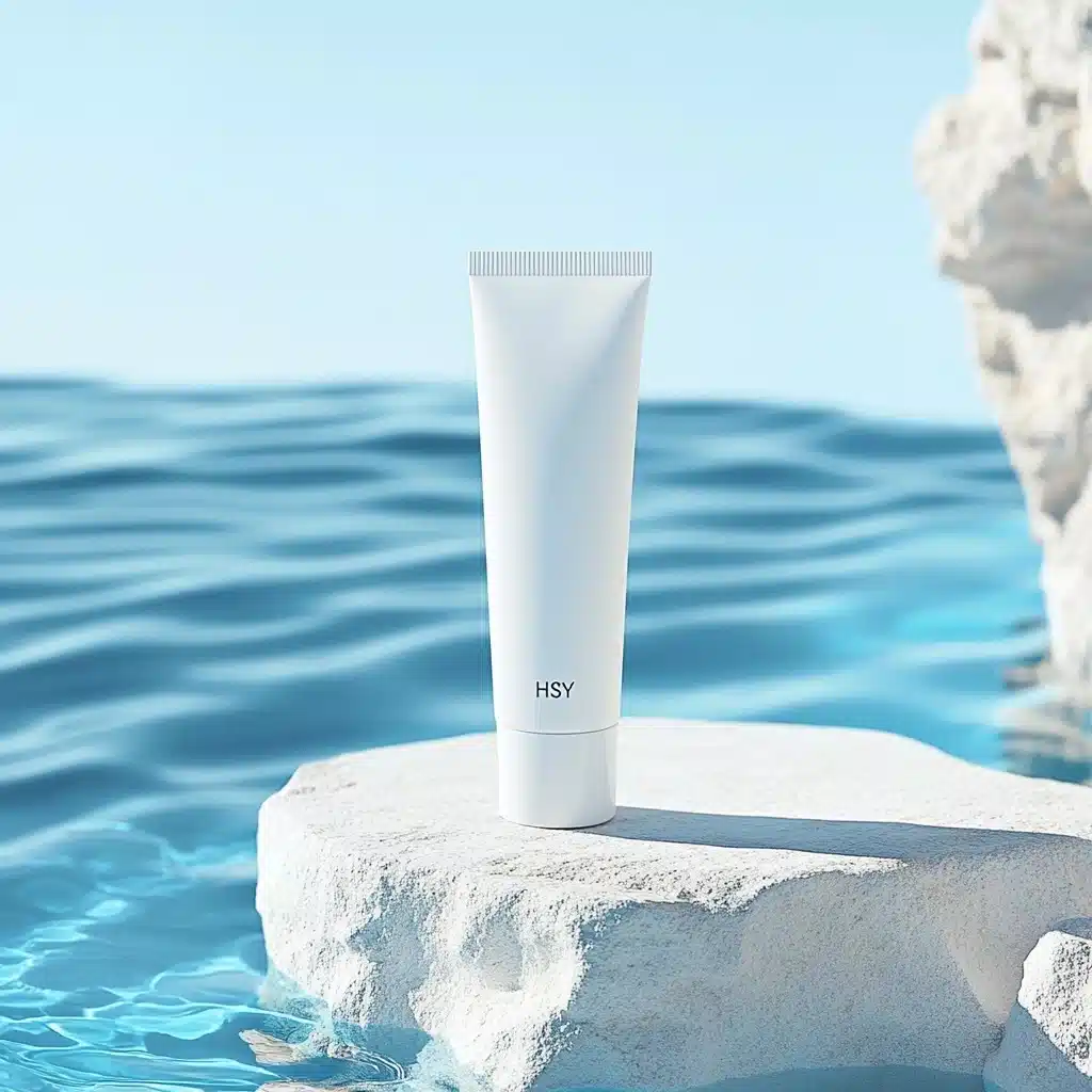 Minimalist Sun Cream Display Midjourney提示词