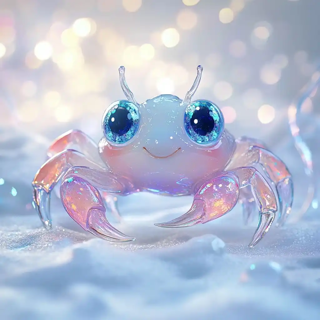 Stained Glass Baby Crab Midjourney提示词
