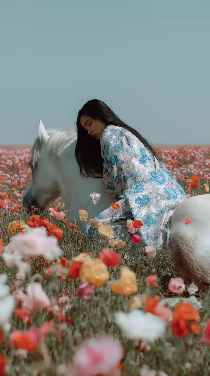 Surreal Woman on Horse Midjourney提示词