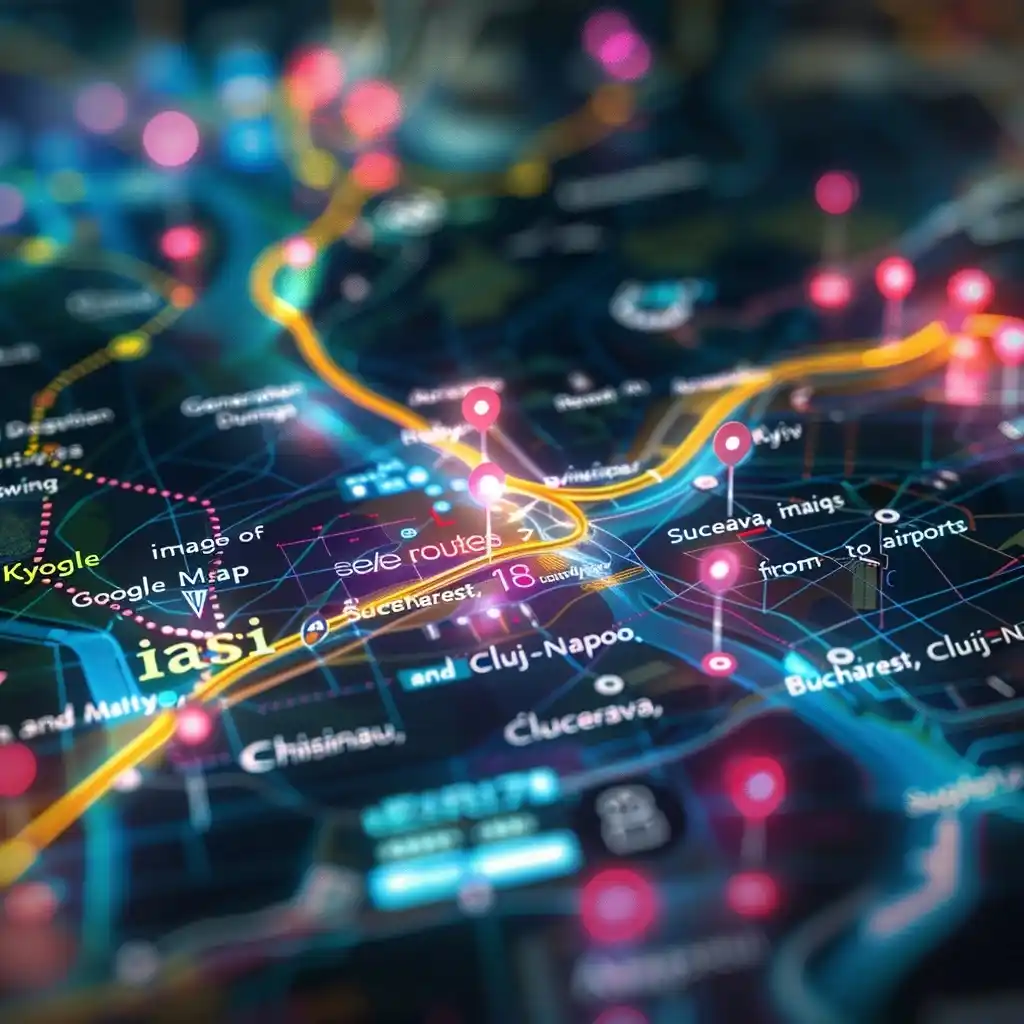 Route Map with Advanced Effects Midjourney提示词